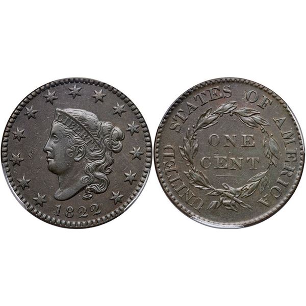 1822 N-7 R3+ PCGS graded AU53