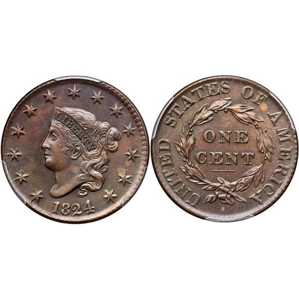 1824 N-2 R2 PCGS graded AU55