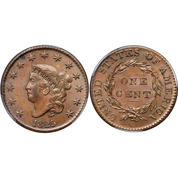1825 N-6 R3 PCGS graded MS63 Brown