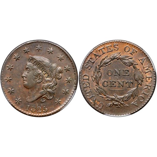 1825 N-7 R3 PCGS graded MS61 Brown