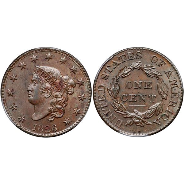 1826 N-6 R2 PCGS graded MS63 Brown