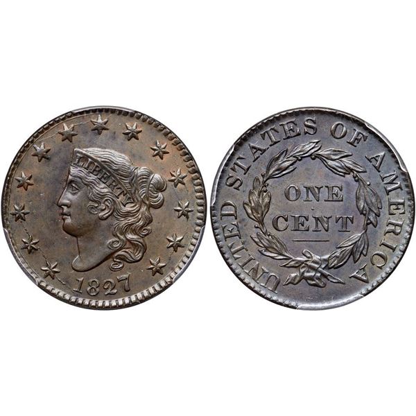 1827 N-8 R3 PCGS graded MS62 Brown