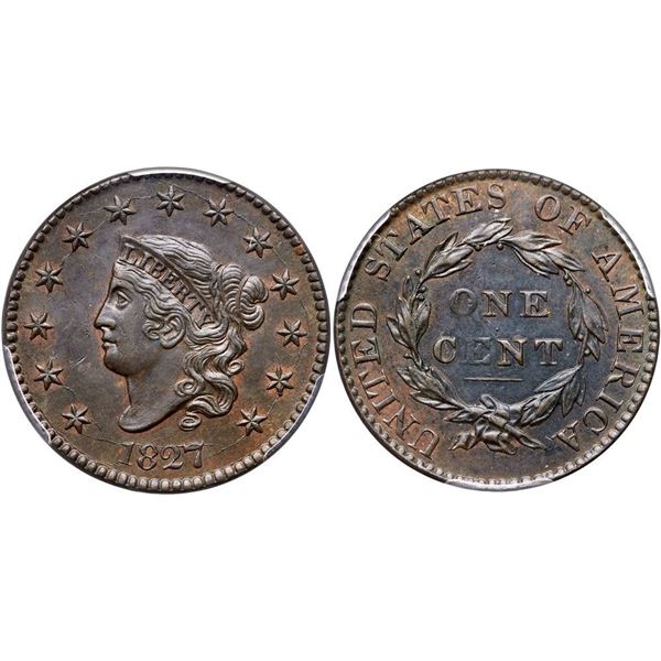 1827 N-9 R3 PCGS graded MS60 Brown