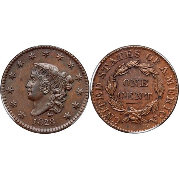 1828 N-2 R2 PCGS graded MS62 Brown