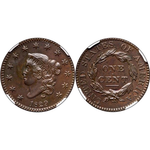 1829 N-1 R3 NGC graded MS62 Brown