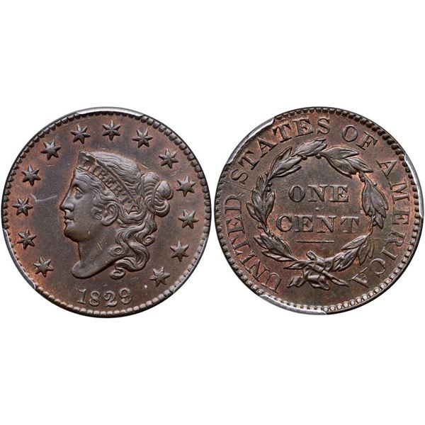 1829 N-7 R3 PCGS graded MS62 Brown