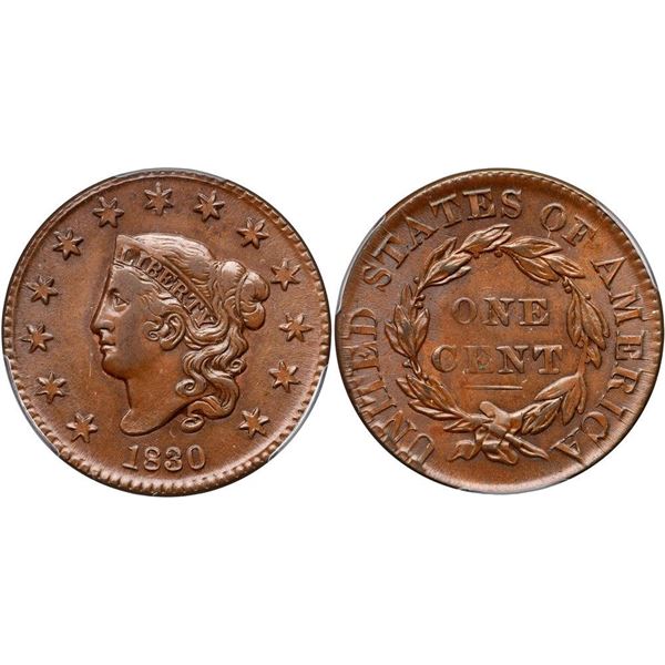 1830 N-5 R3 PCGS graded MS62 Brown