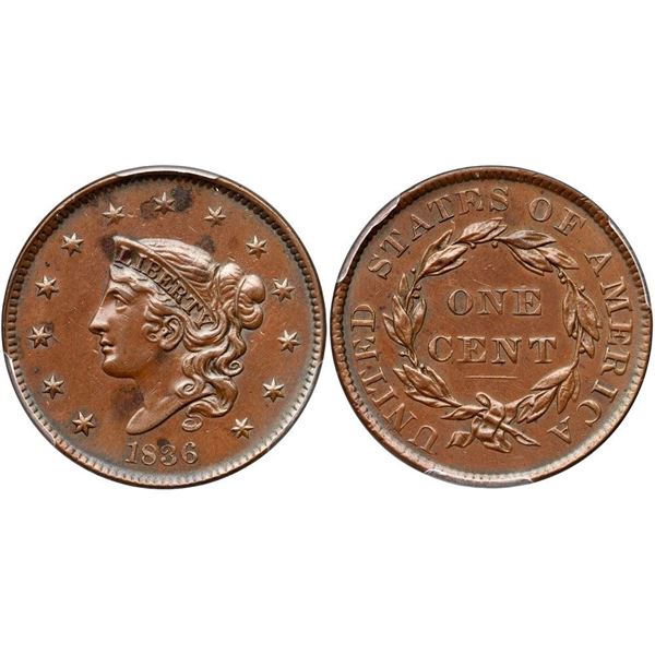 1836 N-5 R3 PCGS graded AU58