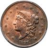 Image 2 : 1837 N-1 R3 Plain Hair Cord PCGS graded MS63 Red & Brown