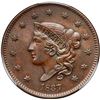 Image 2 : 1837 N-3 R1 Plain Hair Cord PCGS graded MS62 Brown