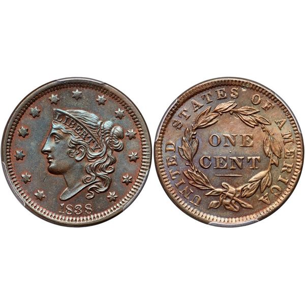1838 N-6 R1 PCGS graded MS65 Brown