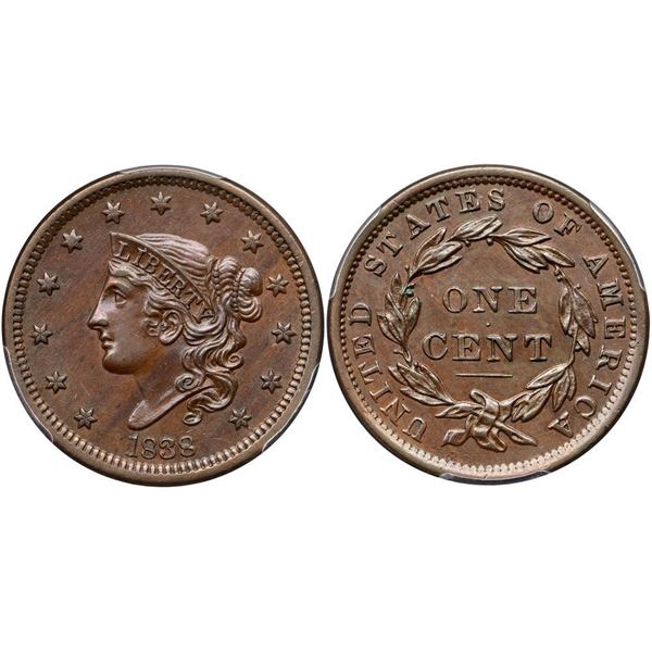 1838 N-9 R3 PCGS graded AU58