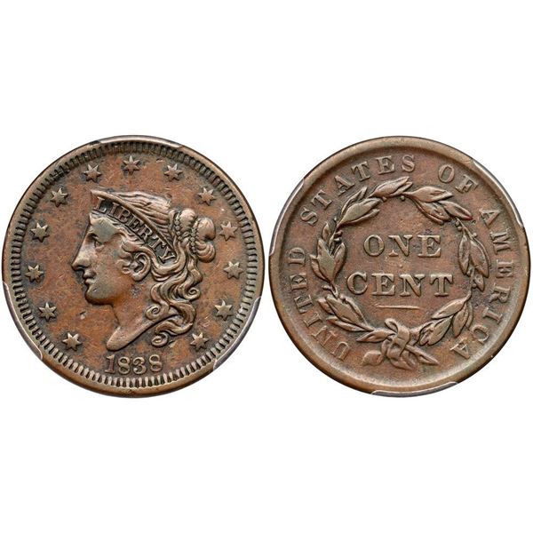 1838 N-15 R5- PCGS graded VF30