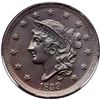 Image 2 : 1839 N-9 R2 Silly Head PCGS graded MS64 Brown