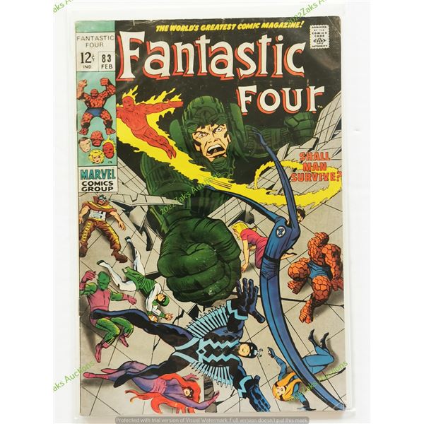 FANTASTIC FOUR NO 83 1969 KEY ISSUE MARVEL COMICS VG