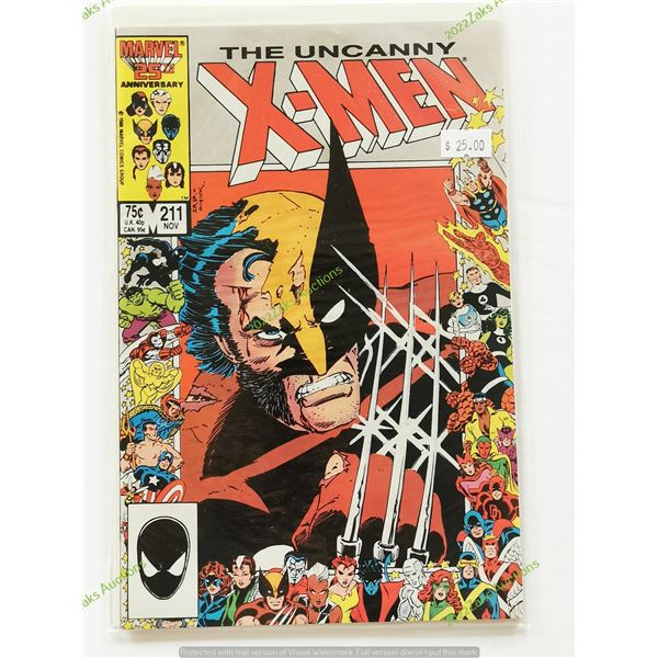 UNCANNY X-MEN NO 211 1986 KEY ISSUE UNREAD MARVEL COMICS NM