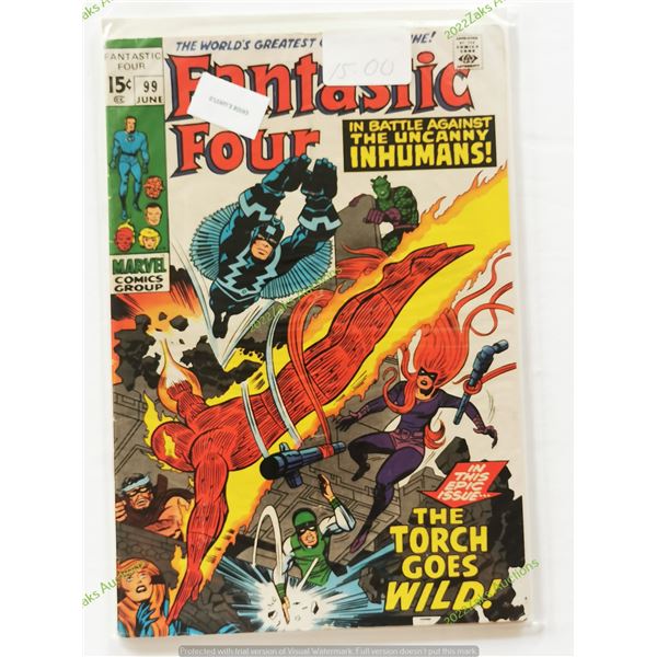 FANTASTIC FOUR NO 99 1970 F MARVEL COMICS