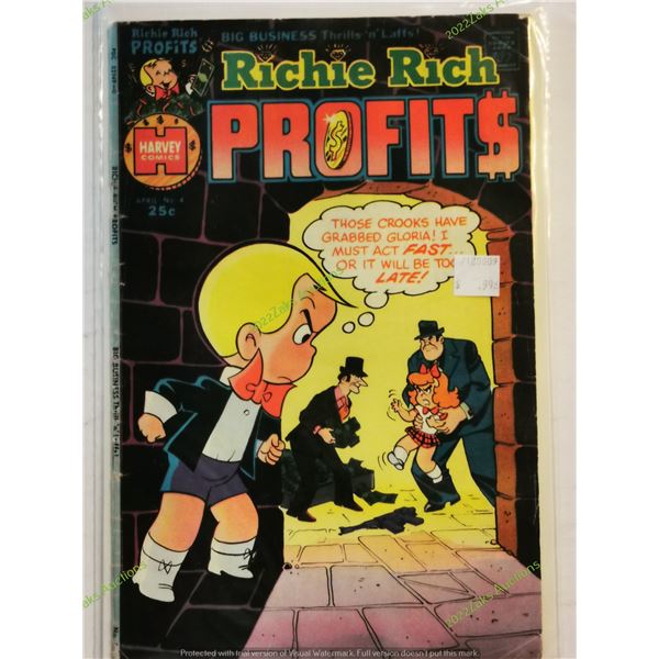 LOT OF 9 RICHIE RICH PROFITS COMICS