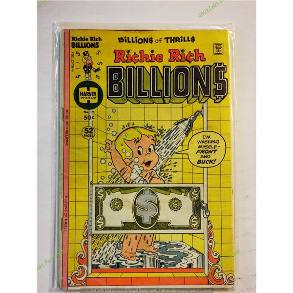 LOT OF 6 RICHIE RICH BILLIONS COMICS