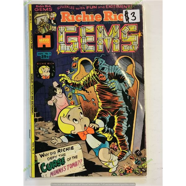 LOT OF 7 RICHIE RICH GEMS COMICS