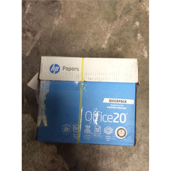 Box  of HP papers QuickPak office 28.5“ x 11“ 2500 sheets