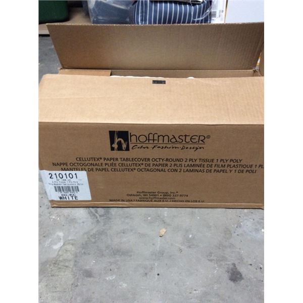 Case of 25 two ply  round table cloths color white