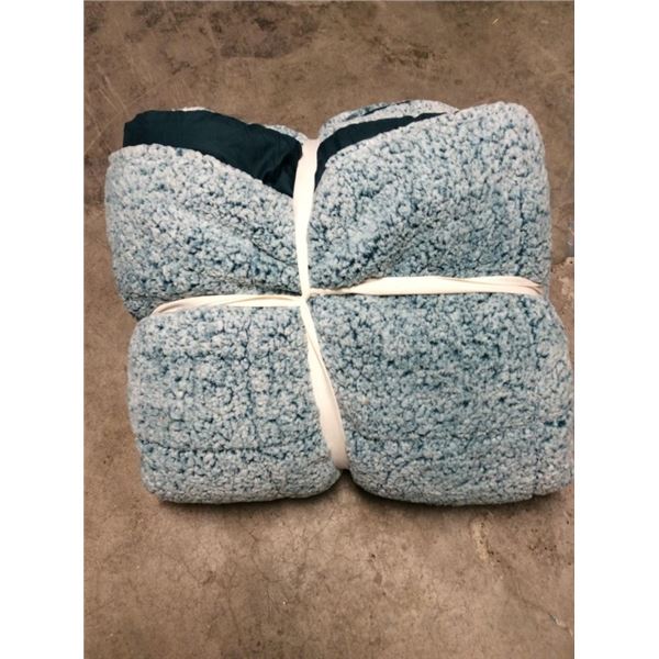 86“ x 86“ teal colored blanket