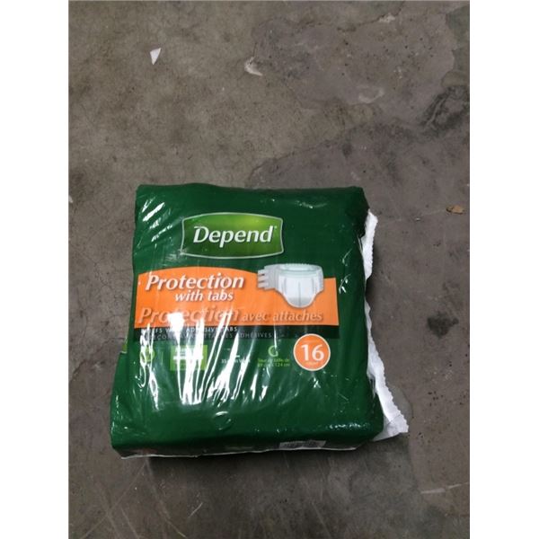 Depends protective with  tabs  size large