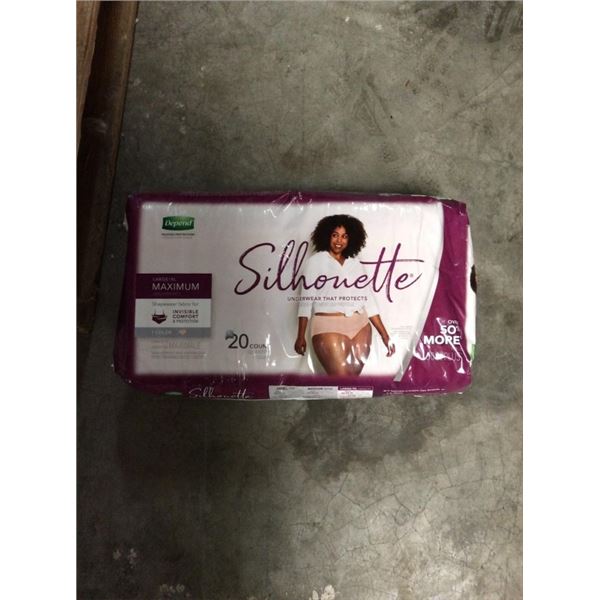 Depends silhouette 20 count size large/extra large