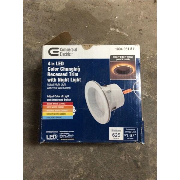 4 inch LED color changing recessed trim with night light
