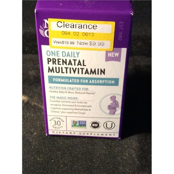 One a day prenatal multivitamin retails for $20