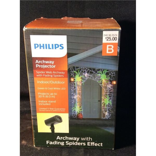 Philips archway projector spiderweb archway with feeding spiders