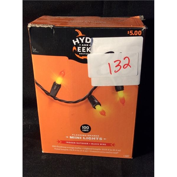 100 mini flashing orange lights indoor outdoor black wire