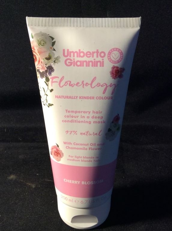 Cherry blossom temporary hair color in a deep conditioning mask