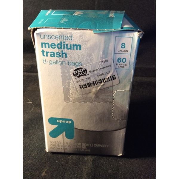 Unscented medium trash bags 8 gallon