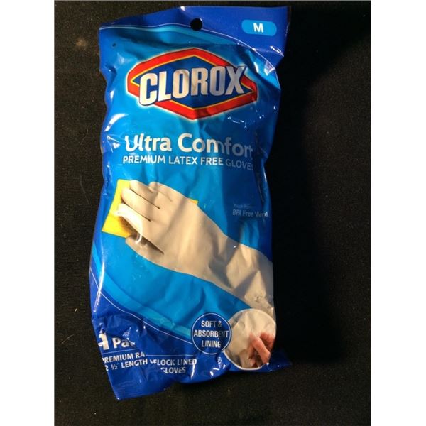 Clorox ultra comfort premium latex gloves size medium