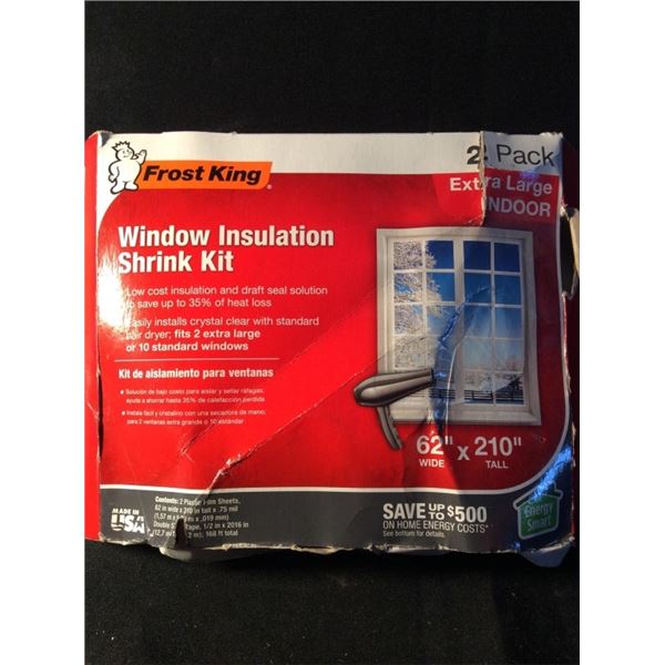 Window insulation shrink kit 62 inch wide by 200 tall