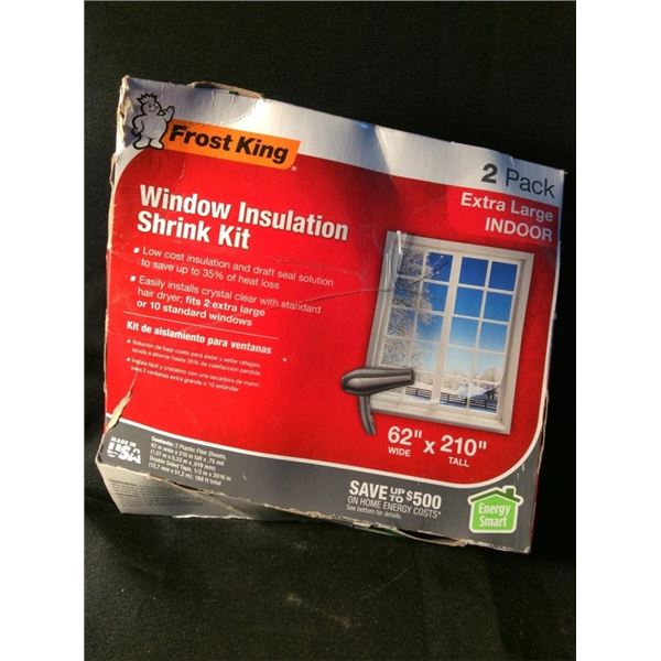 Window insulation shrink kit 62 inches wide by 210 tall
