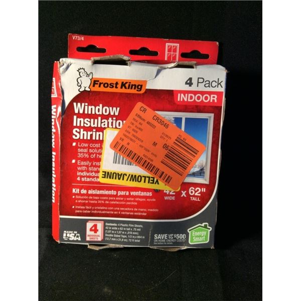 Window insulation shrink kit 42 inches wide by 62 inches tall