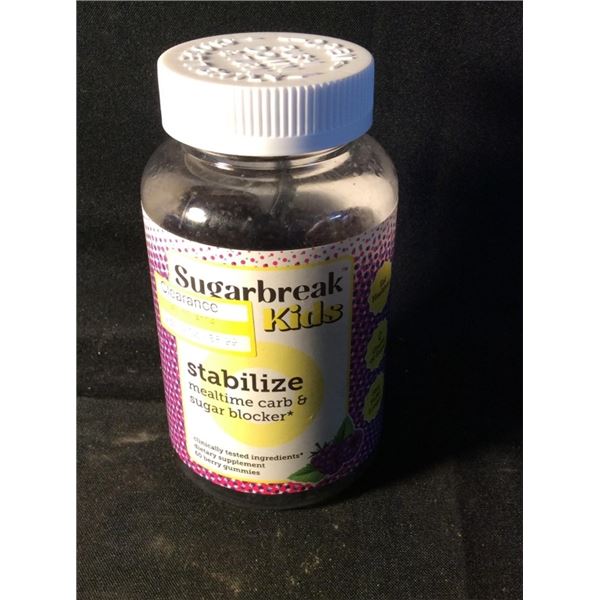 Sugar break kids stabilize meal time carb and sugar blocker 60 berry gummy’s retails for $30