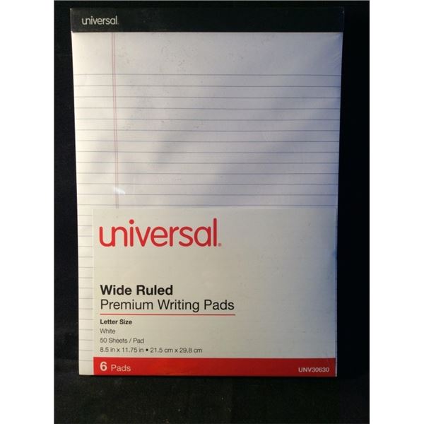 Universal wide rule premium writing pads six pads