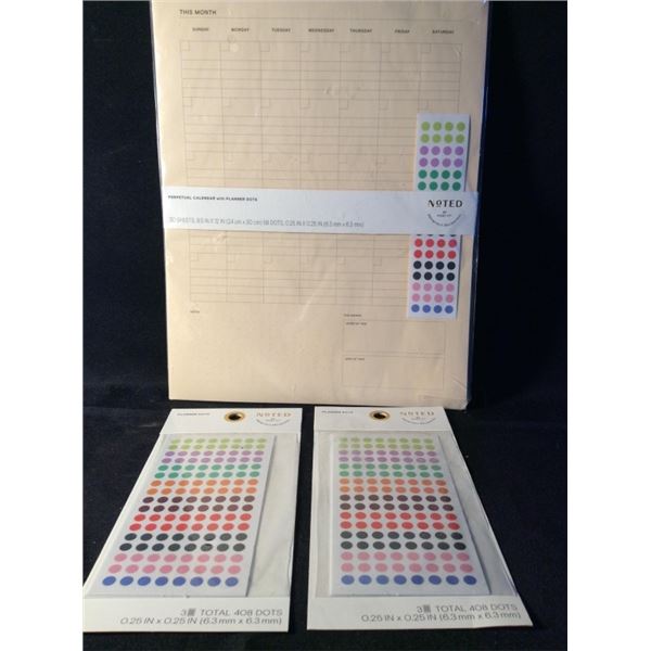 Perpetual  calendar with planner dots with two extra packs of plantar dots