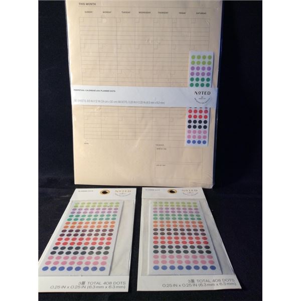 Perpetual  calendar with planner dots with two extra packs of plantar dots