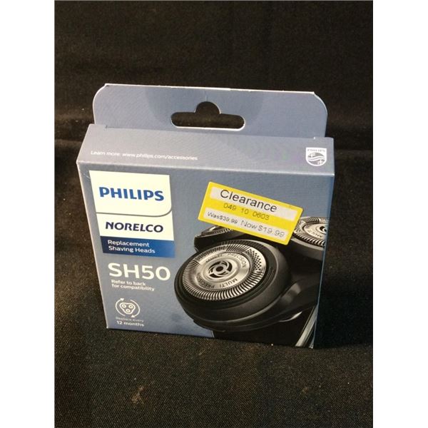 Phillips NORELCO replacement shaving heads retails for $40
