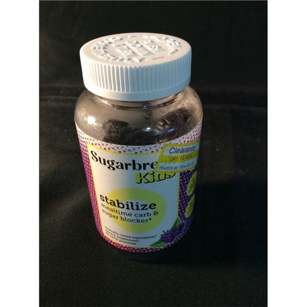 Sugar break kids stabilizes meal time carb and sugar blocker retails for $30.      60 berry gummy‘s