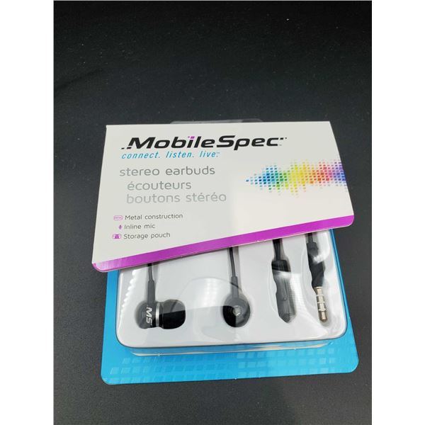 Mobile Spec Stereo Earbuds with Inline Mic