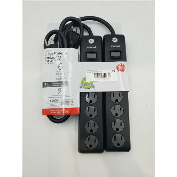 GE 2pk Surge Protector, 3ft Cord Length