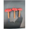Image 1 : Lot of 3 Garden Mushrooms-Decorative