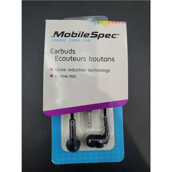 Mobile Spec Noise Reduction wired Earbuds with inline Mic