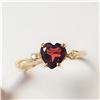 Image 2 : 10K Yellow Gold Garnet(1.1ct) Diamond(0.02ct) Ring (~Size 6.25)(Ring is resizable for $40) (~length 